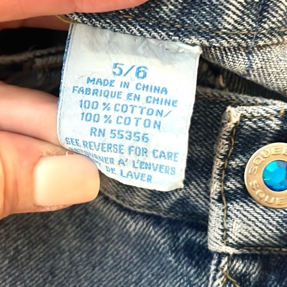 VTG Squeeze, Authentic Squeeze @87 blue Jeans, Mother of Pearl Buttons, Size 5/6 - Picture 4 of 12
